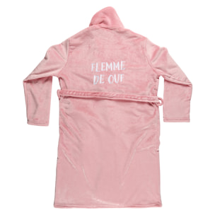 Robe de chambre - THE CONCEPT FACTORY - Sherpa - Ultra douce - Rose et blanc