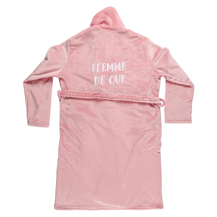 Robe de chambre - THE CONCEPT FACTORY - Sherpa - Ultra douce - Rose et blanc