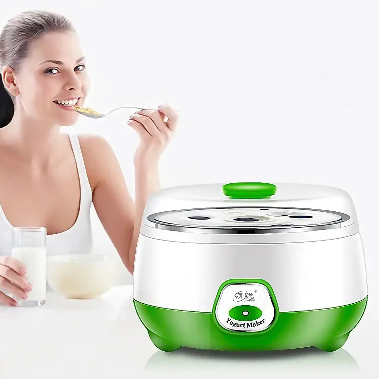 Yogurtera eléctrica control de temperatura constante, contenedor de acero inox. libre BPA grado alimentario