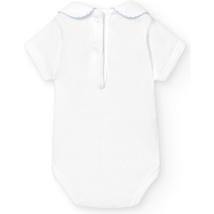 Body bebé manga corta cuello piqué
