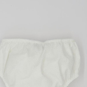 Cubrepañal de tul de chispitas. Elastico en la cintura y en las piernas.