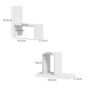 Étagère de bureau modulable - organisateur de bureau - 2 pièces - blanc