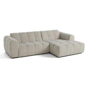 Ray - canapé d'angle droit - 4 places - en tissu texturé - Beige