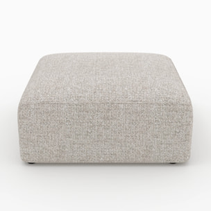 Pouf carré pour canapé modulable en tissu beige - Hestia