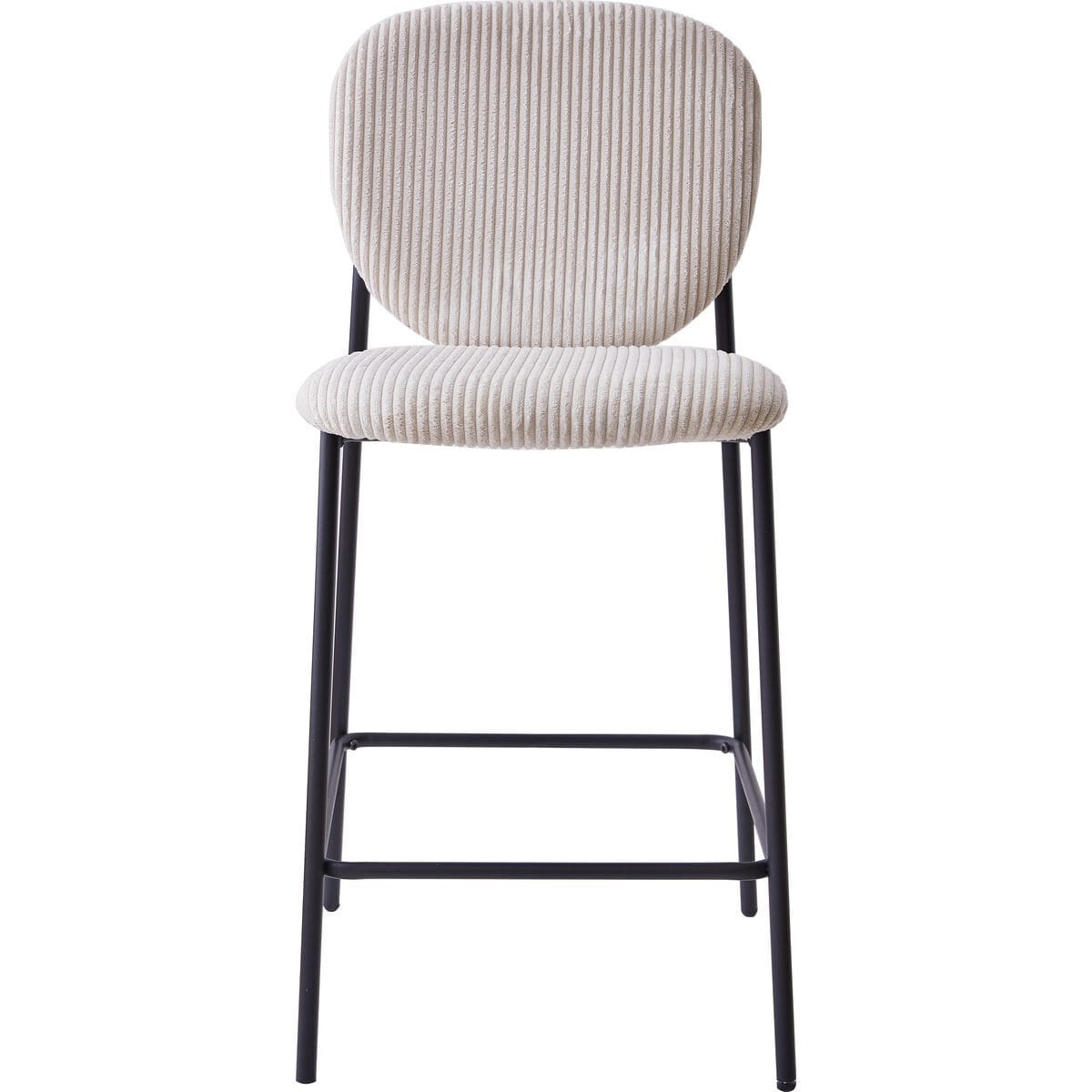 Lot de 2 tabourets de bar en velours côtelé - BETTY