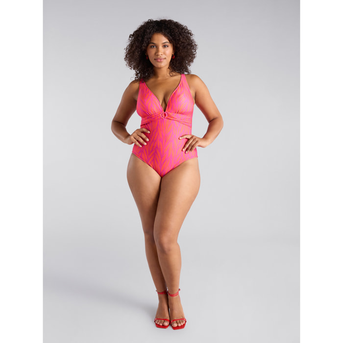 Fiorella Rubino - Costume intero con dettaglio ad anello - Fucsia