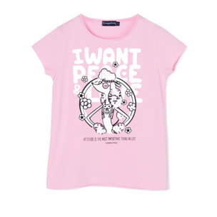 Camiseta De Niña Lentejuelas En Rosa