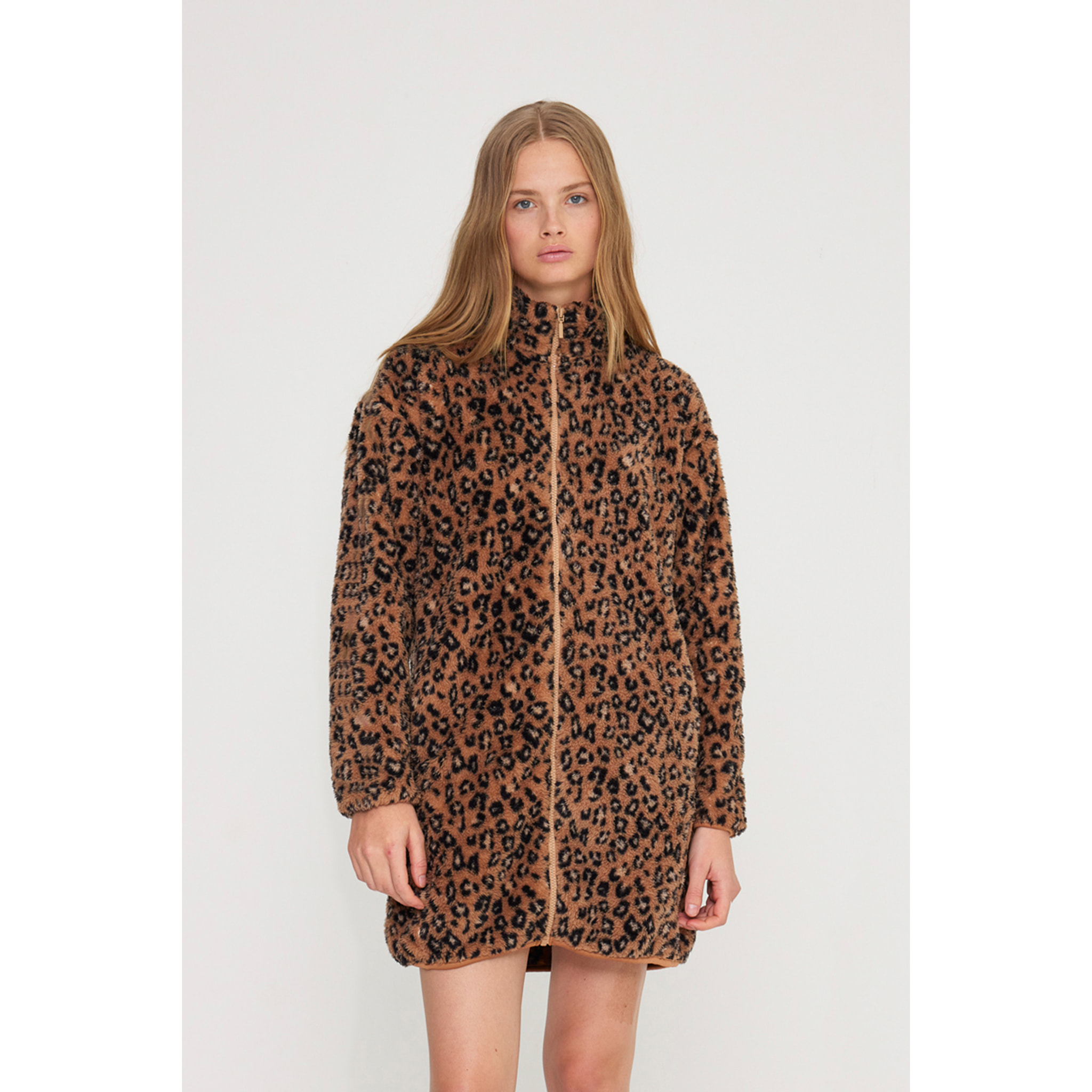 Vestaglia lunga donna macu in eco pelliccia con zip Noidinotte