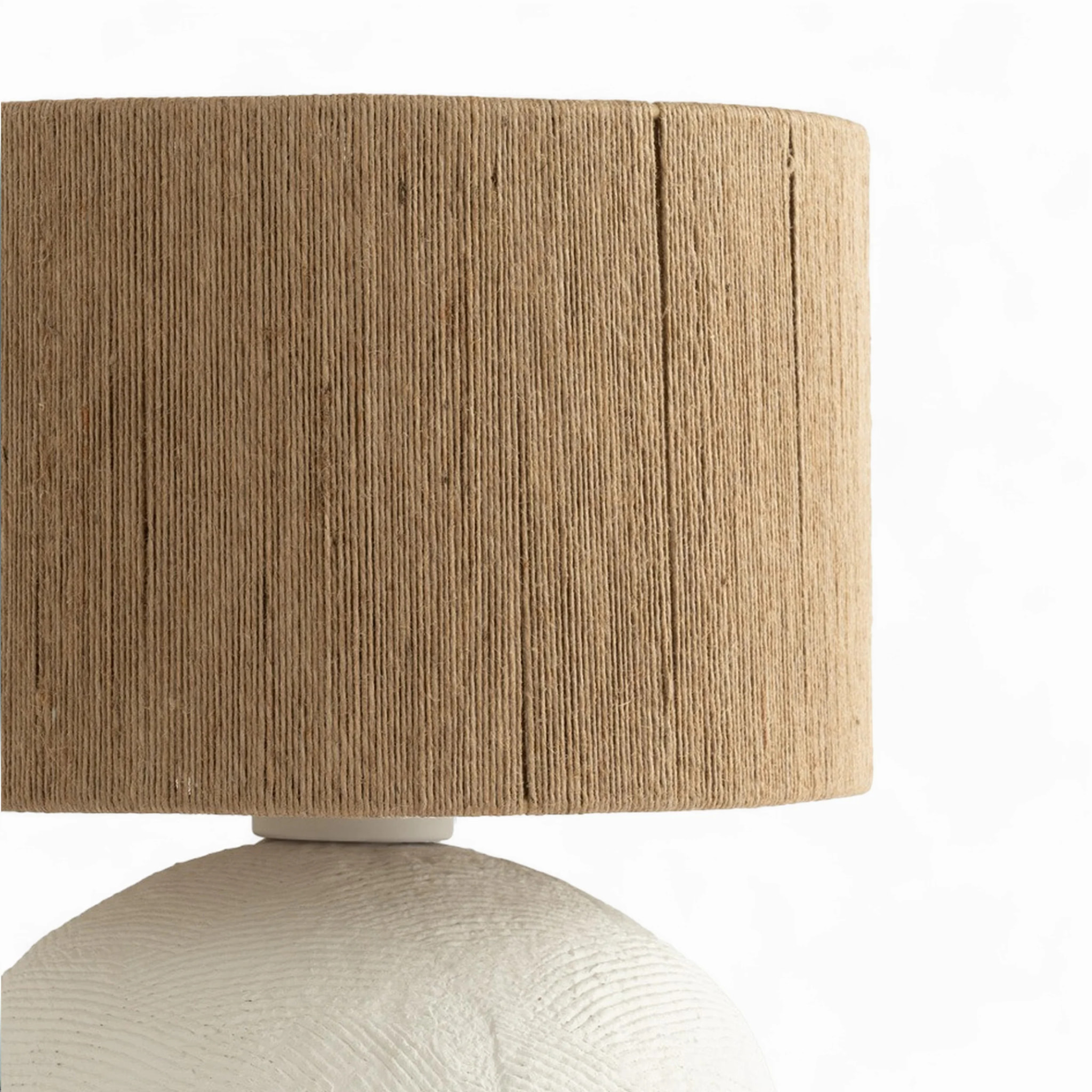 Lampe en jute et papier blanc - Nina