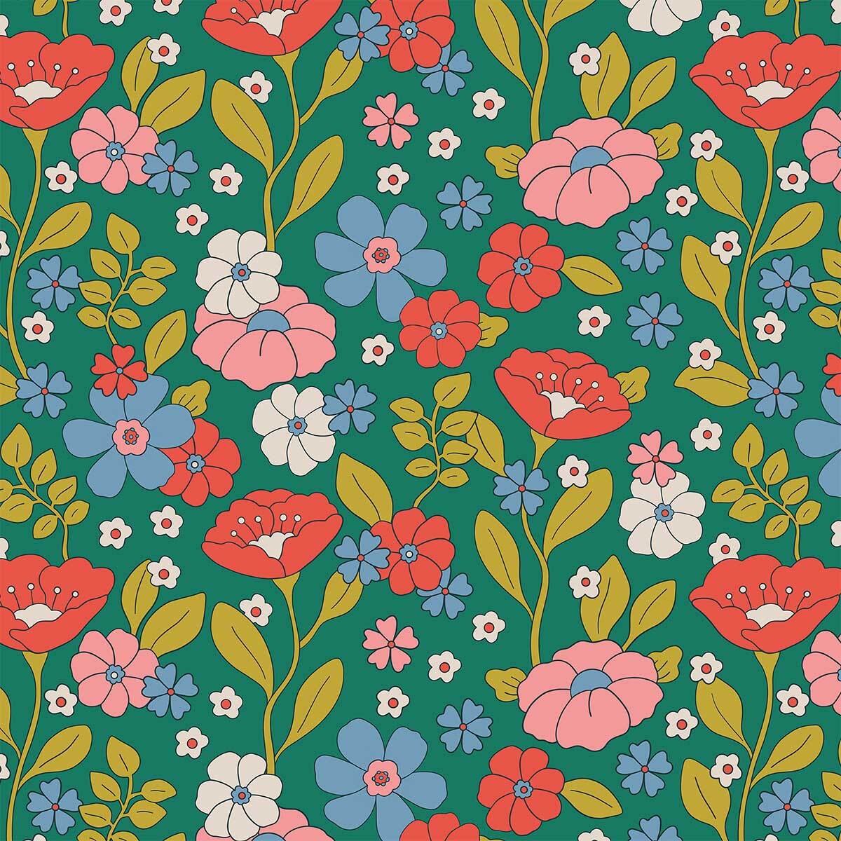 Papier peint panoramique Elise eglantine  Intissé