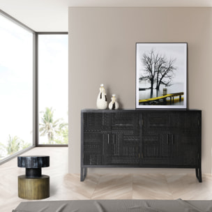 Aparador de madera de fresno en color negro de 156x35x91cm