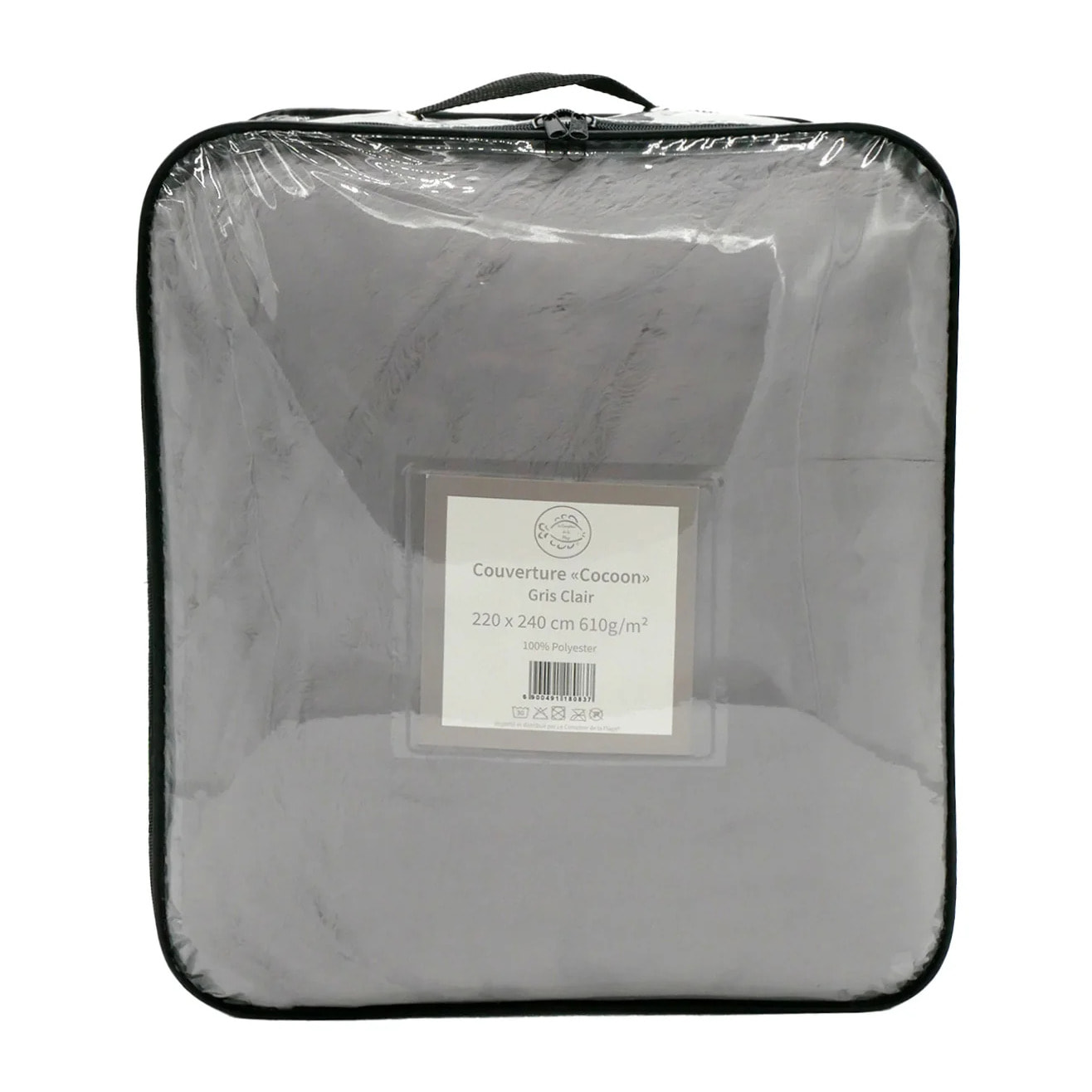 Couverture imitation "Lapin" - Cocoon Gris Clair - 220x240cm - 610g/m²