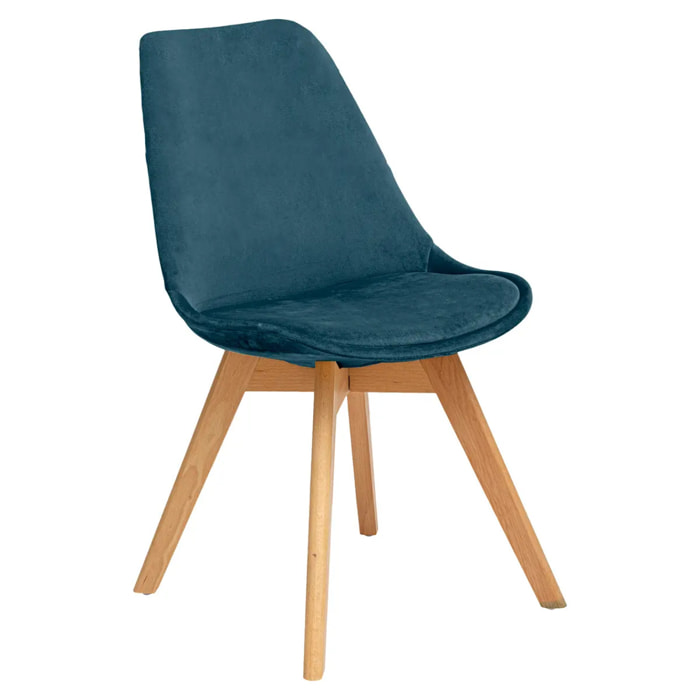 Chaise "Baya" - bleu canard - velours