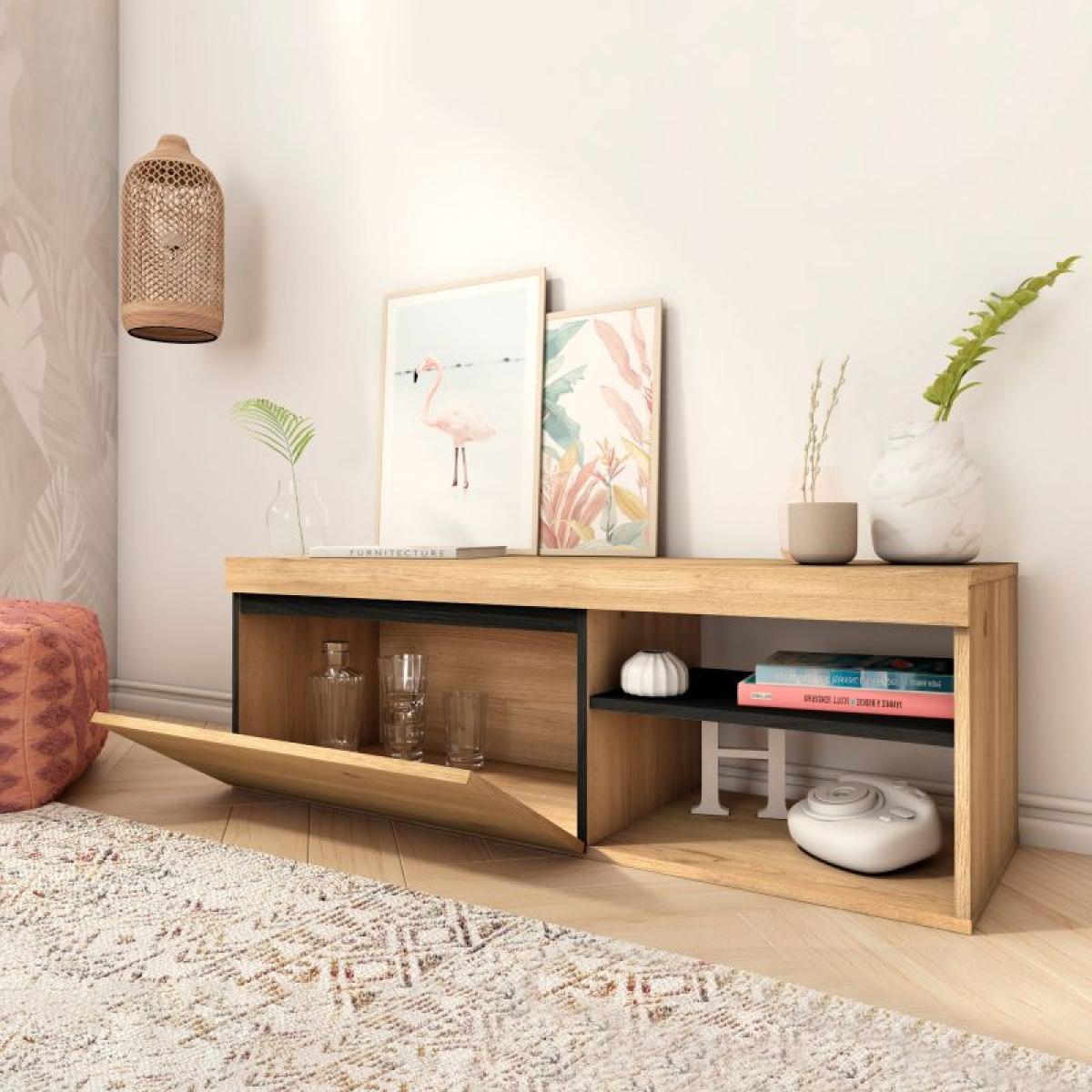 Mueble TV Ebos 120 Roble Nude - Ceniza