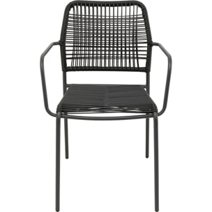 Chaise de jardin avec accoudoirs Madagascar noire Kare Design