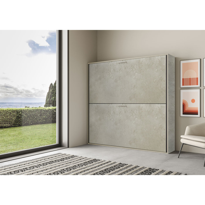 Lit escamotable horizontal superposé 2 couchages 85 Kando Cachemire