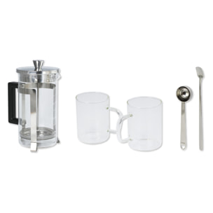 Set Arabica - Cafetière à piston et 2 tasses en verre
