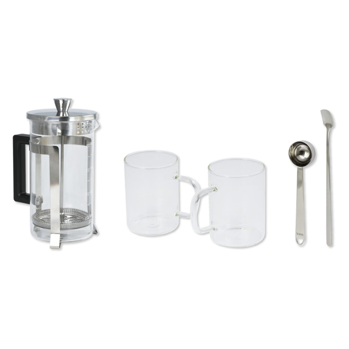 Set Arabica - Cafetière à piston et 2 tasses en verre
