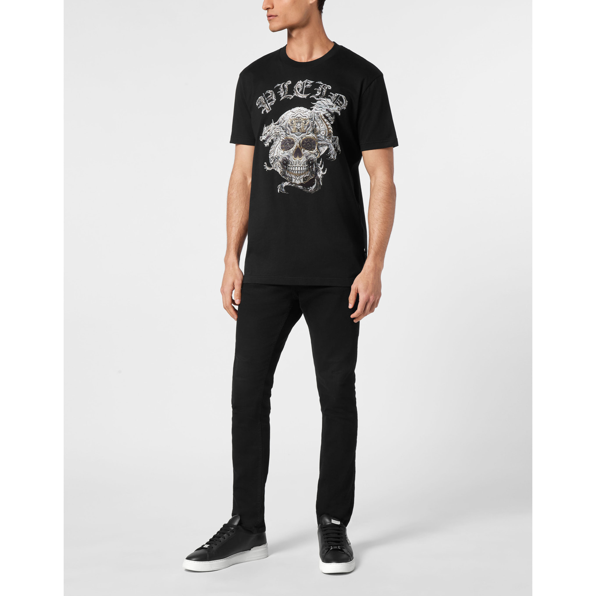 PHILIPP PLEIN T-Shirt Round Neck SKULL