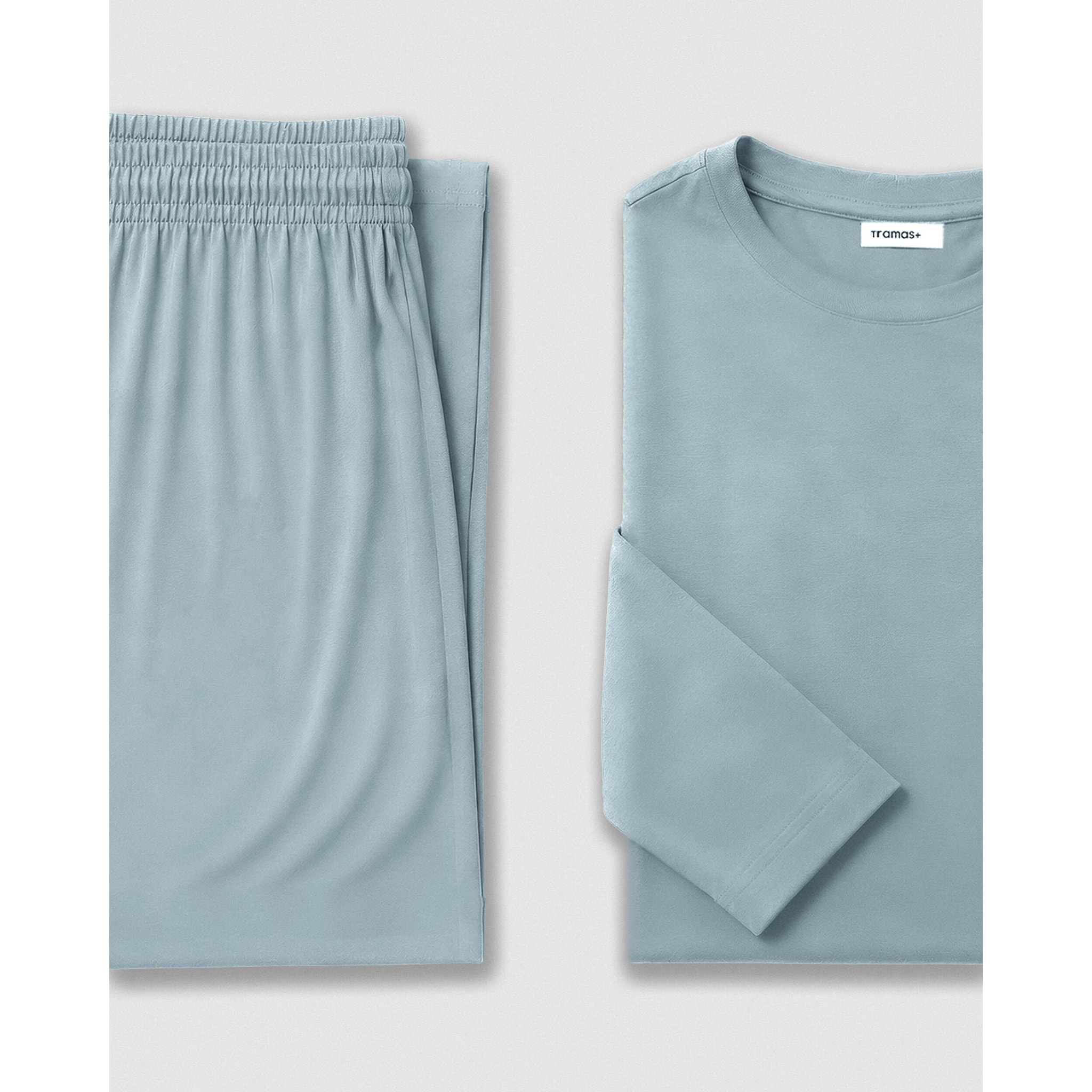 Pijama largo viscosa azul agua