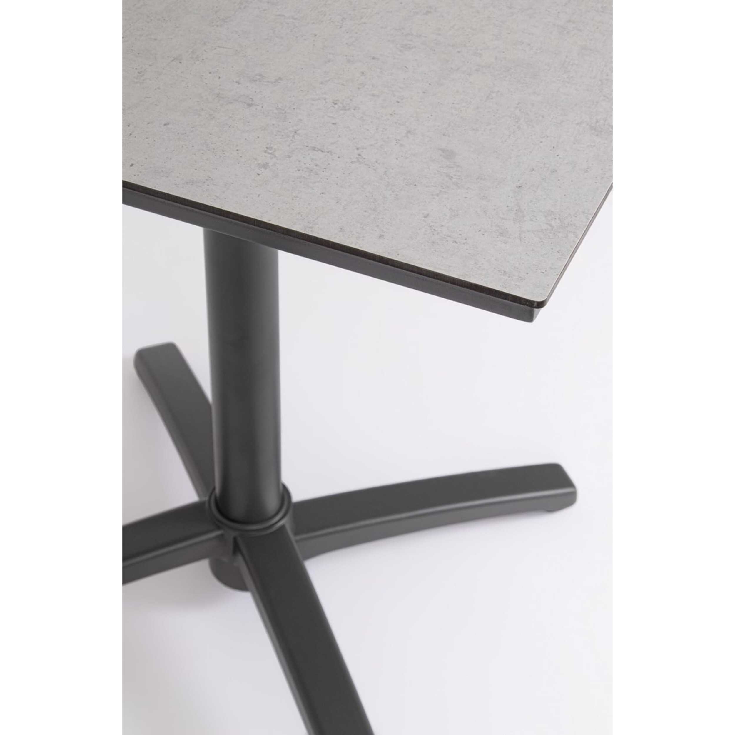 Tavolo da bar quadrato LAREDO in alluminio antracite e HPL grigio, pieghevole e impilabile, 70×70×74 cm