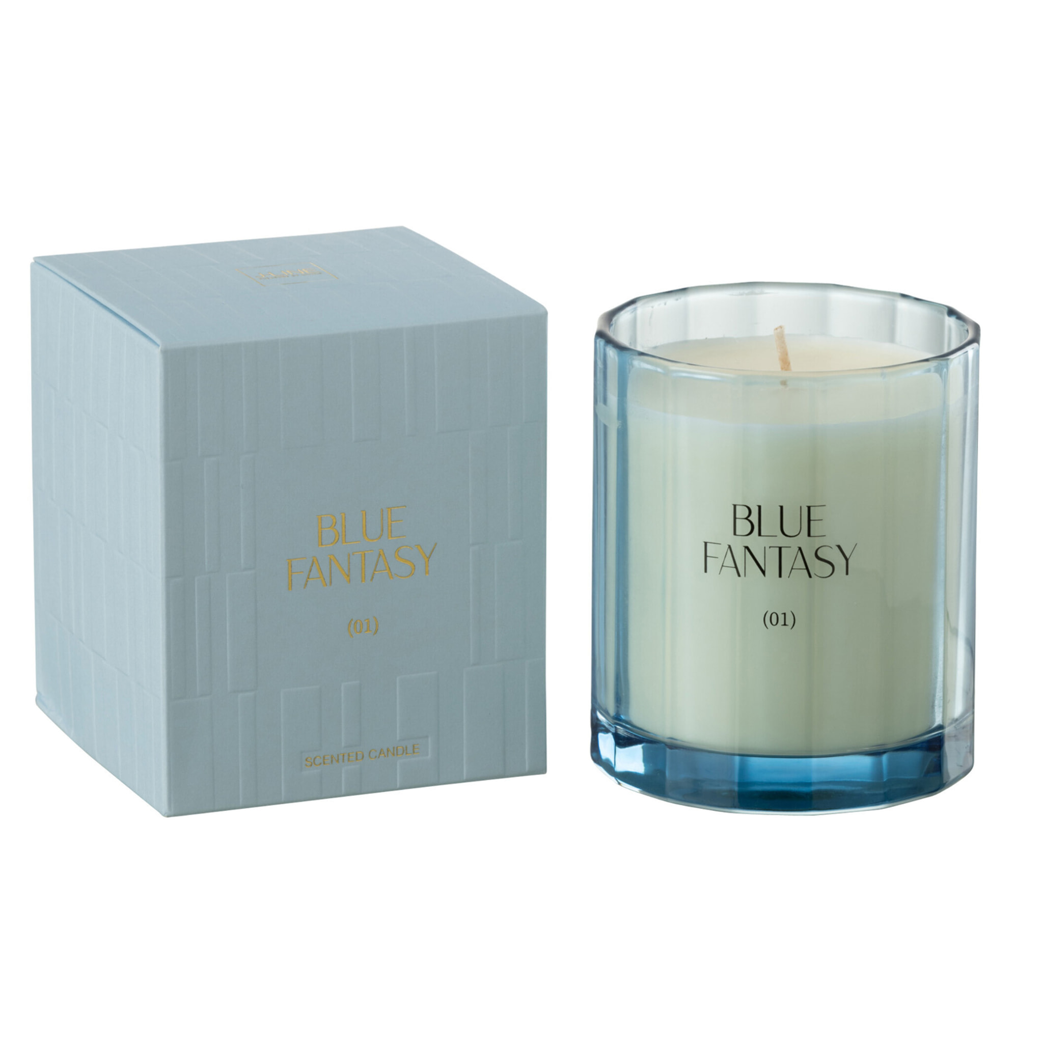 J-Line bougie parfumée Blue Fantasy - verre - bleu - 30H