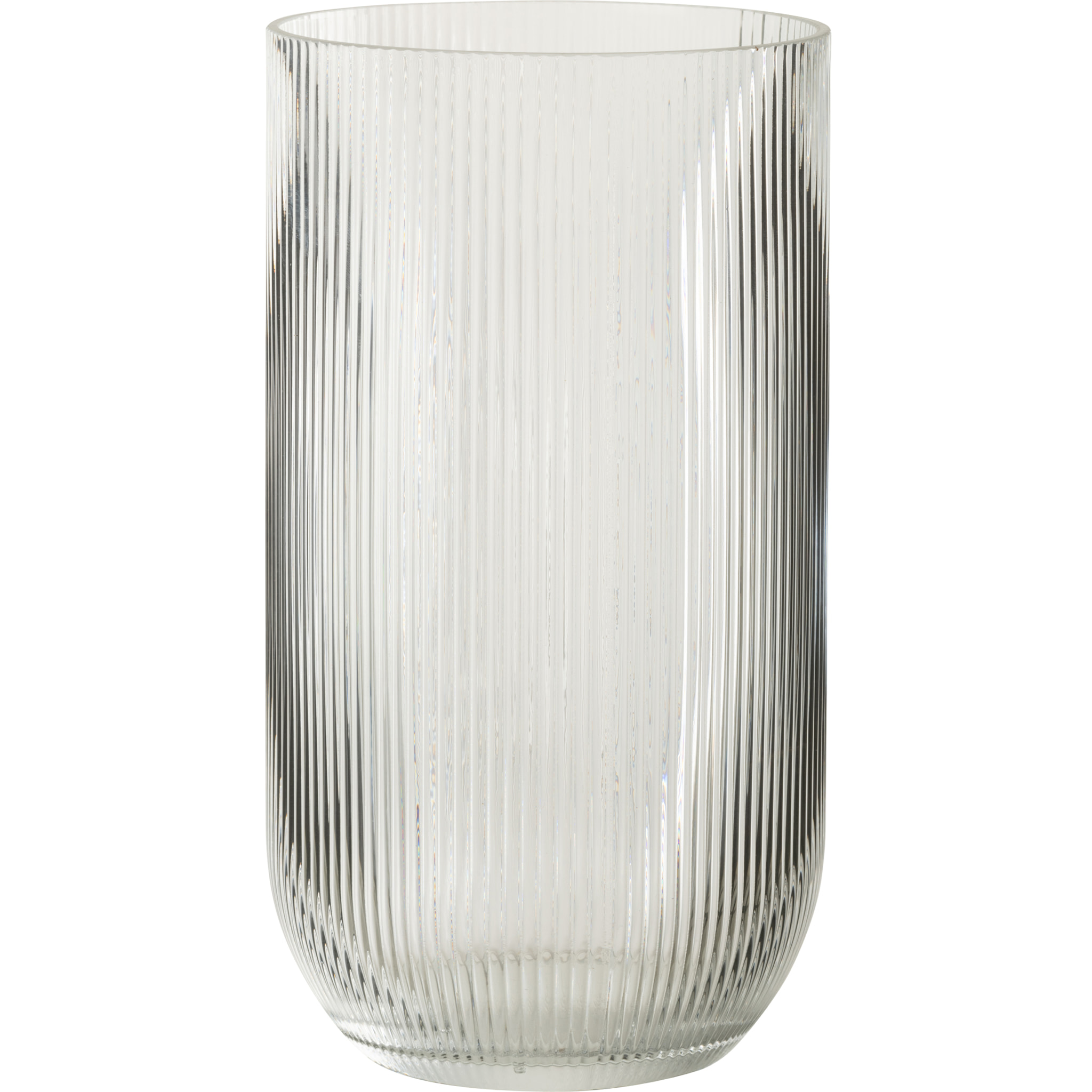 J-Line vase Rayé - verre - transparent - large