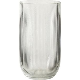 J-Line vase Rayé - verre - transparent - large