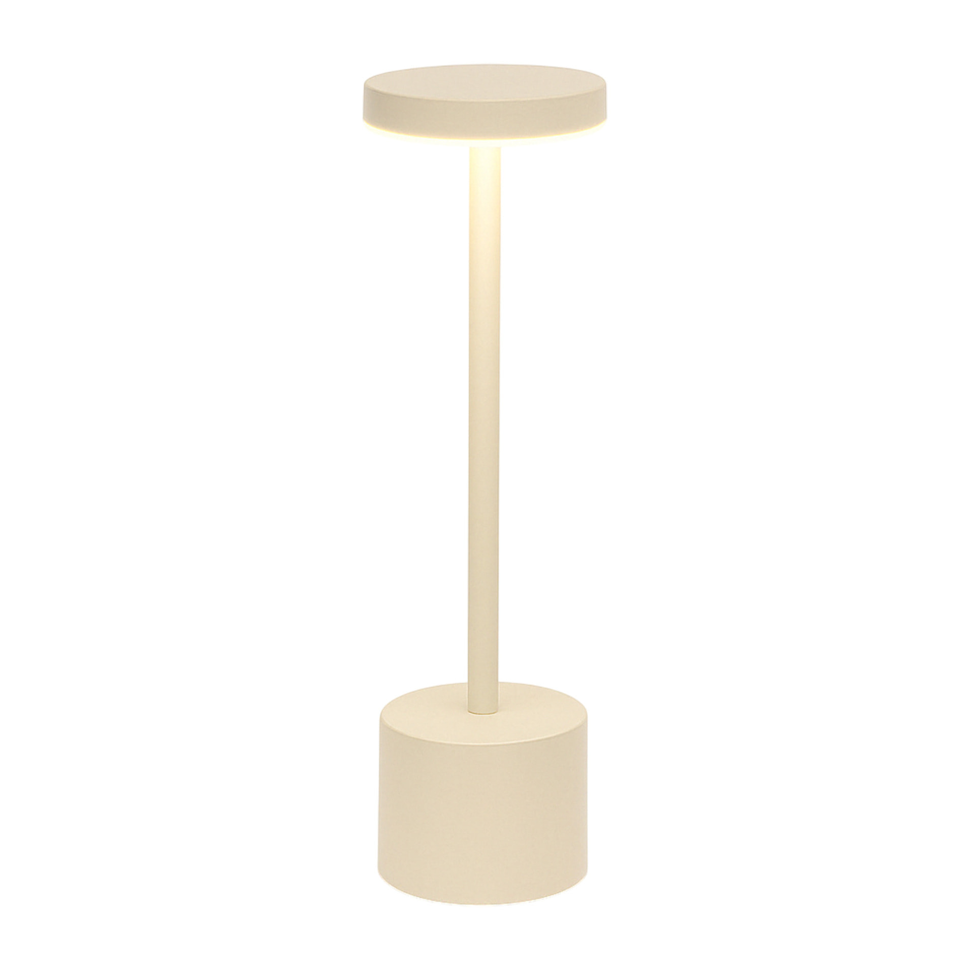 Well Home Lámpara de Mesa color Crema con 24 luces LED blanco cálido con 3 modos de iluminación Ø8x34,2cm