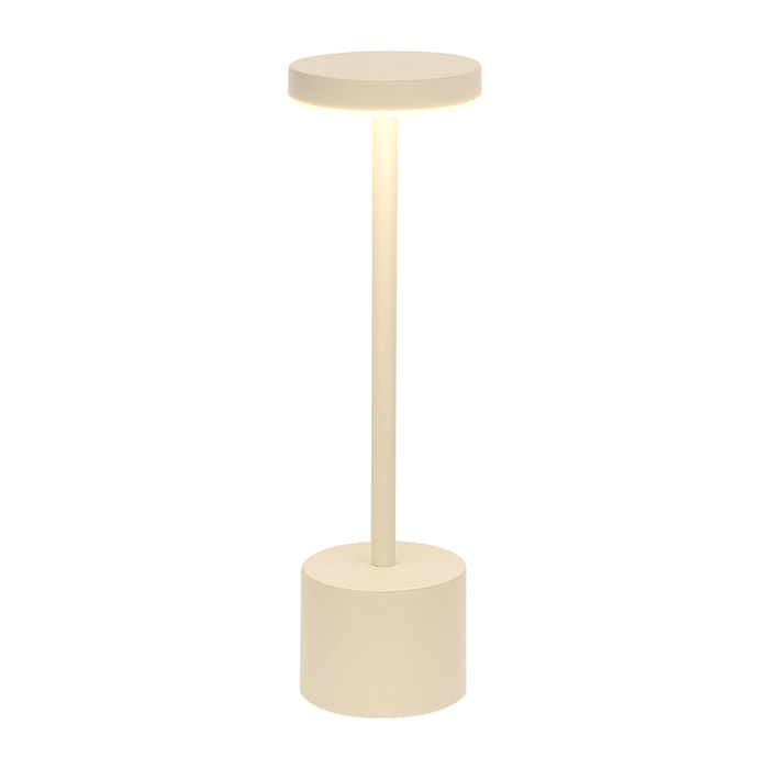 Well Home Lámpara de Mesa color Crema con 24 luces LED blanco cálido con 3 modos de iluminación Ø8x34,2cm