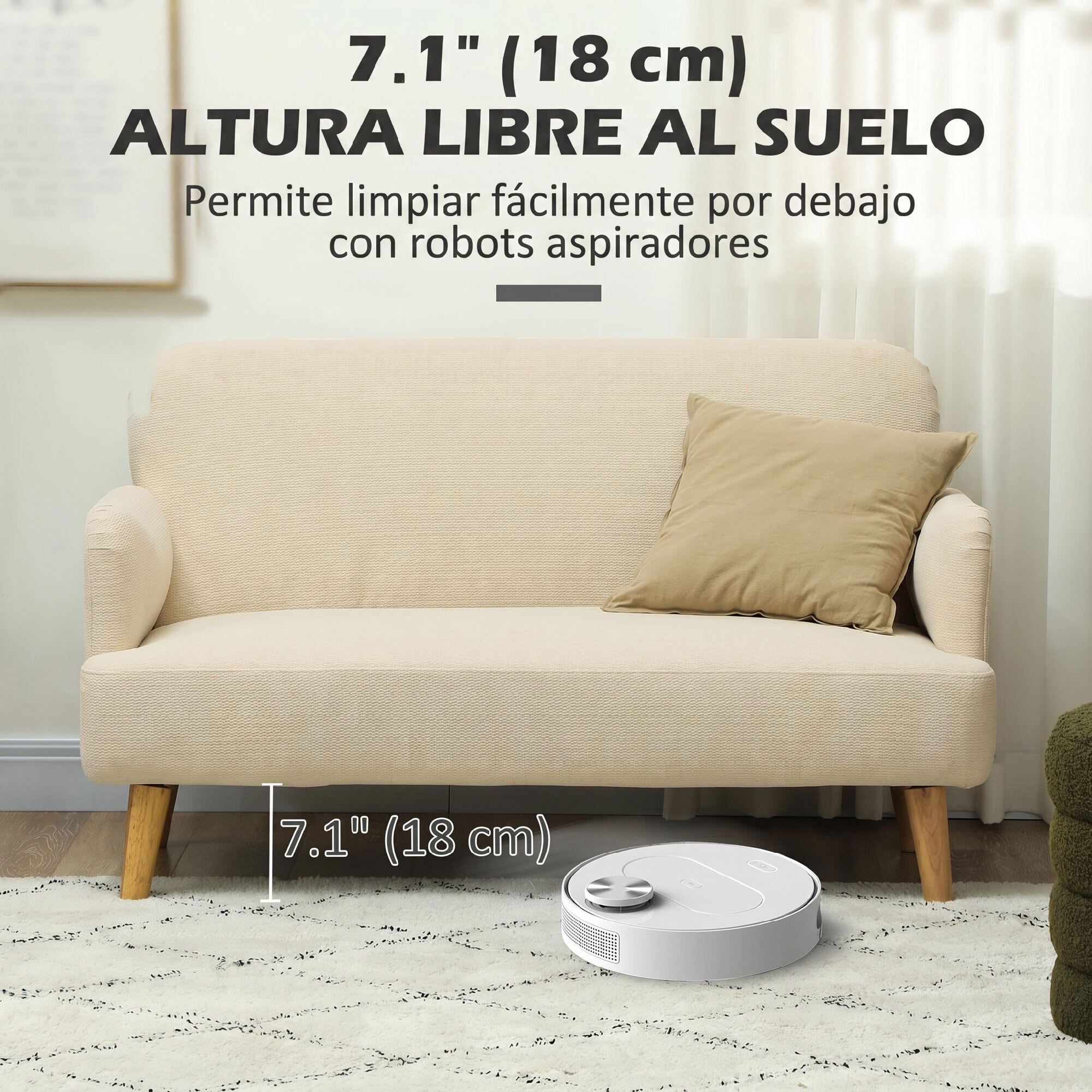 Sofá de 2 Plazas de 140 cm, Sofá de Salón Compacto, Tapizado en Terciopelo, Patas de Madera de Caucho, para Sala de Estar, Dormitorio u Oficina, Blanco