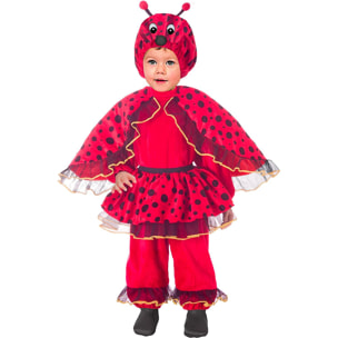 Costume Carnevale Travestimento Coccinella Peluche Rosso Nero Baby Bambini Ciao