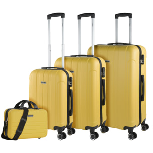 Juego De Maletas Rígidas Abs Itaca Havel Amarillo