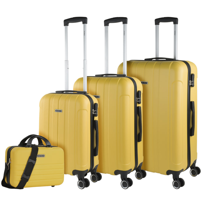 Juego De Maletas Rígidas Abs Itaca Havel Amarillo