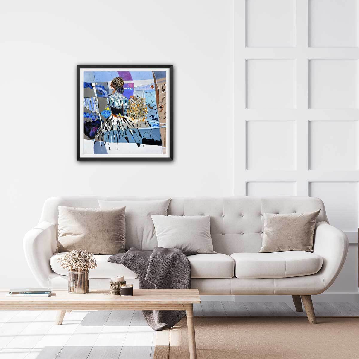 Affiche collage arlesienne Affiche sous cadre noir
