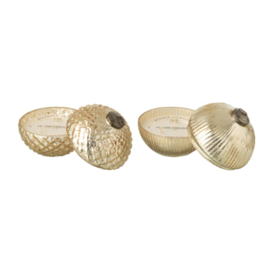 J-Line bougie parfumée Boule De Noël - verre - or - small - 2 pcs