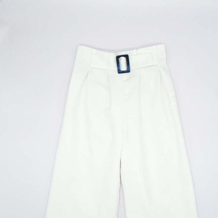 PANTALÓN CON CINTURON SARGA BLANCO