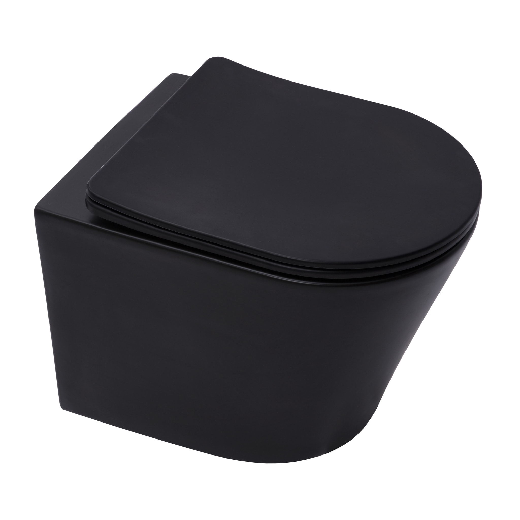Pack WC Bâti autoportant + WC SAT Infinitio sans bride noir mat + Abattant softclose + Plaque noire mat
