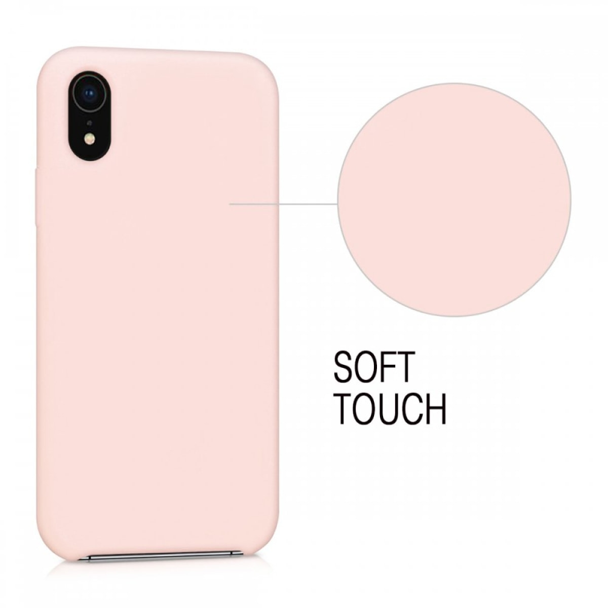 Coque iPhone Xr Silicone Liquide toucher doux, Anti Chocs Rose Pale