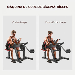 SPORTNOW Máquina de Bíceps y Tríceps 2 en 1, Banco de Curl de Predicador con Asiento Ajustable en Altura, Máquina de Curl de Bíceps y Extensión de Tríceps para Entrenamiento en Gimnasio, Casa