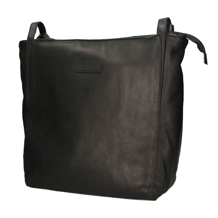 Borsa a tracolla da uomo - Modello False - Vera pelle - 37.0 x 36.0 x 14.0 cm