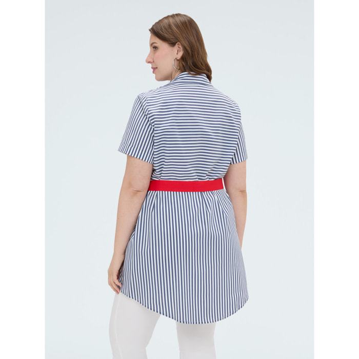 Fiorella Rubino - Camicia a righe in misto cotone - Blu