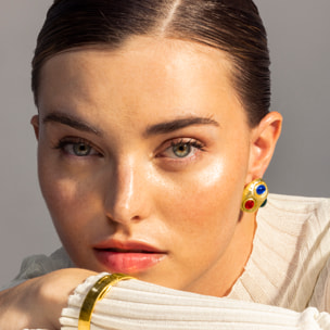 Pendientes Lux by Lux acabadoss en oro amarillo 18k