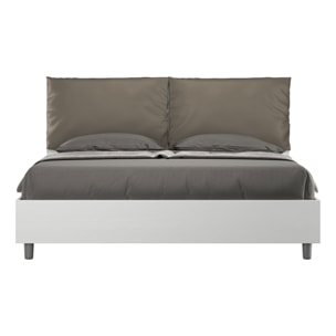 Letto senza rete 160x200 cuscinatura similpelle cappuccino Egos Antea
