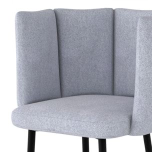 Lot de 2 chaises de bar en tissu gris clair 75 cm - Rosy
