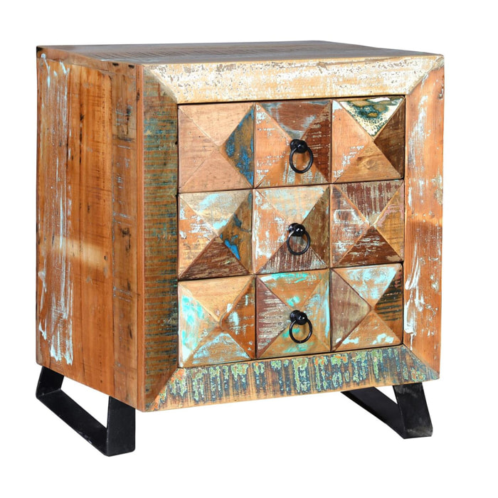 Mesita - madera reciclada y hierro - 50x40x60cm