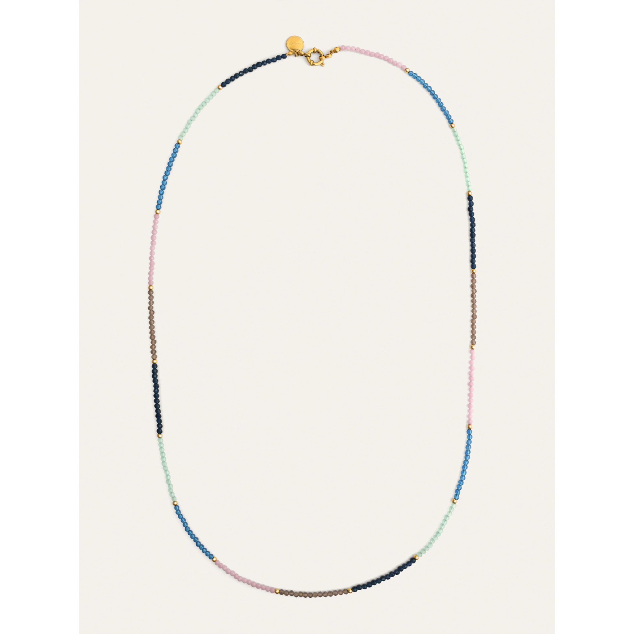 Collar Dye Dots Bruma Acero Baño Oro