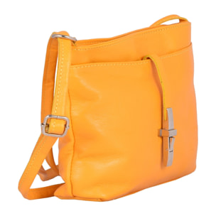 Borse Donna colore Giallo-in pelle Made in Italy 20x18x5cm