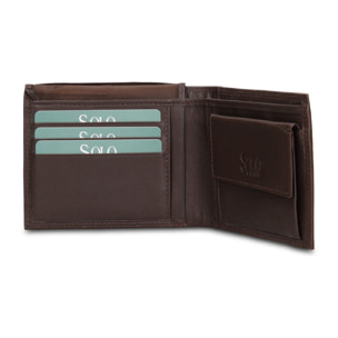 Portafoglio uomo in vera pelle - Modello Eldrin Prime - Casual - 12.5 x 9.5 x 2.0 cm