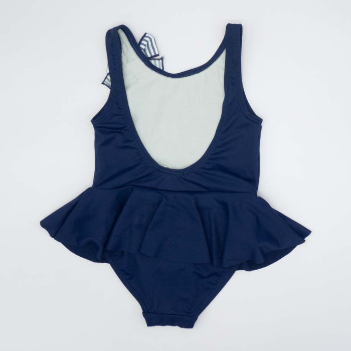 BAÑADOR MARINO CON LAZO DE RAYAS